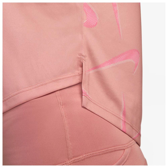 Nike Γυναικεία κοντομάνικη μπλούζα Dri-FIT Swoosh AOP SS Crop